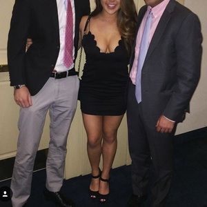 Black Scalloped Bodycon Dress